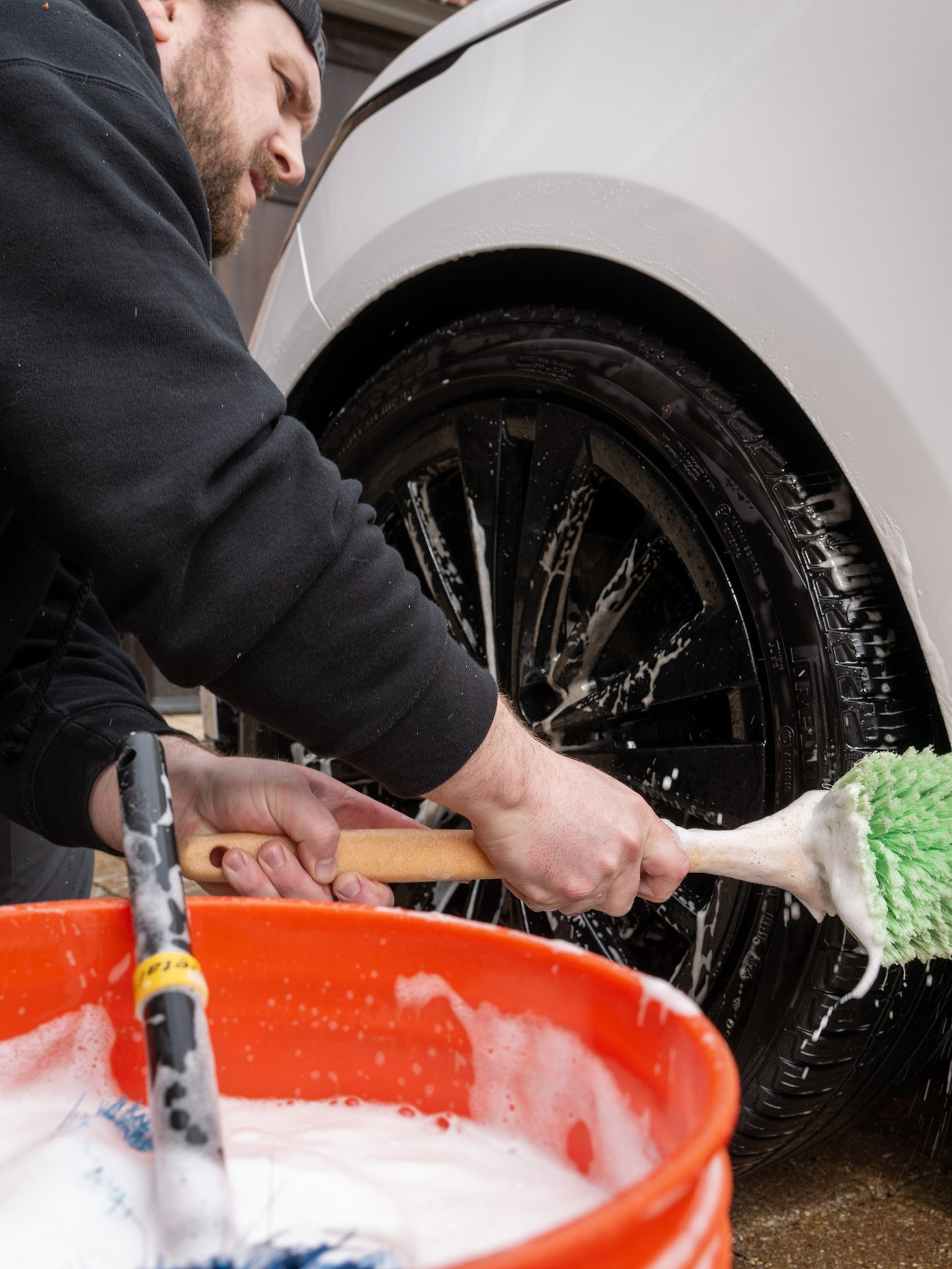 Mobile detailing service at a Chicagoland home